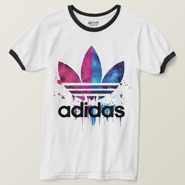 Colorful Paint Splash Logo Graphic Ringer T-Shirt  (Design vorne)