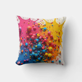 Colorful Paint Splatter Pillow Kissen