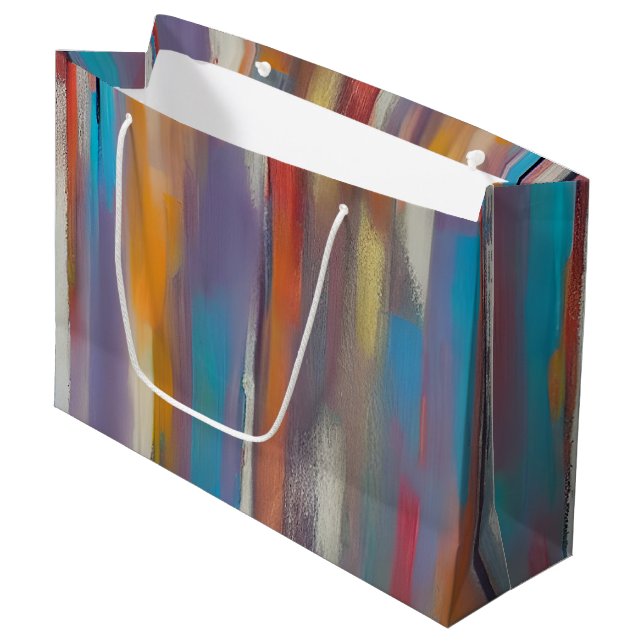 Colorful paint streaks  große geschenktüte (Vorderseite Schrägansicht)