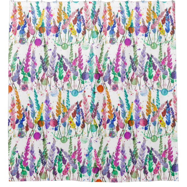 Colorful Painting Flowers Duschvorhang (Vorderseite)