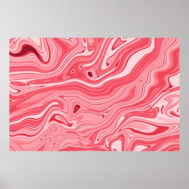 Colorful paintings of marbling, red marble ink pat poster (Vorne)