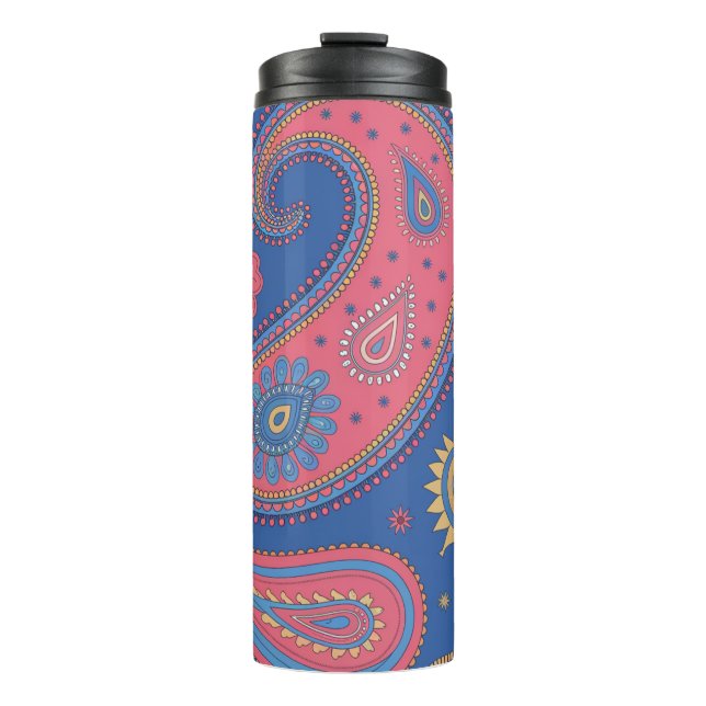 Colorful Paisley Boho Pattern Mug Design Thermosbecher (Vorderseite)