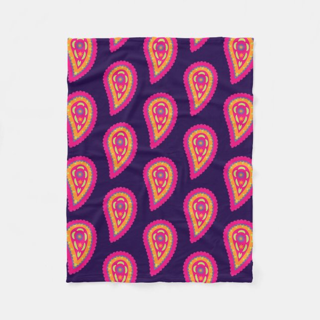 Colorful Paisley Fleecedecke (Vorderseite)