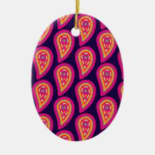 Colorful Paisley Keramik Ornament