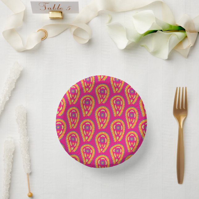 Colorful Paisley Pappteller (Hochzeit)