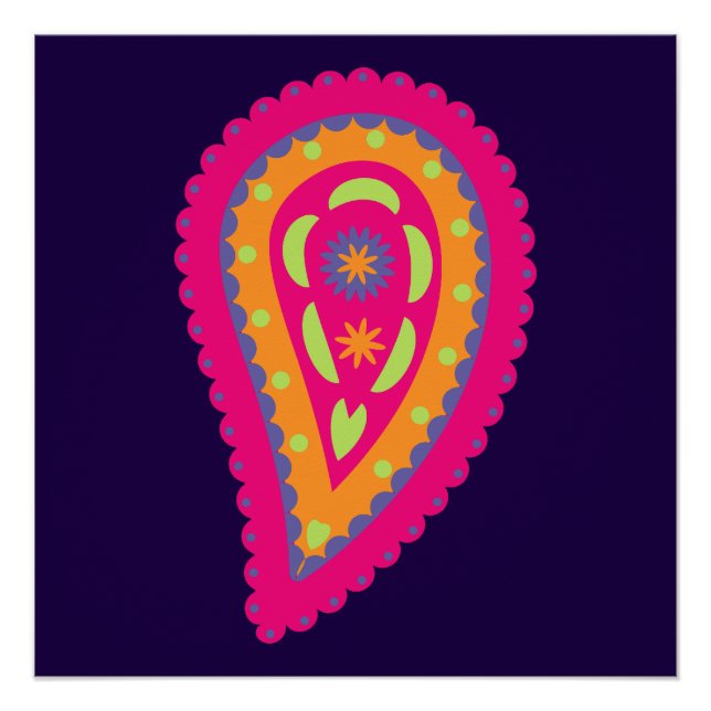 Colorful Paisley Poster (Vorderseite)