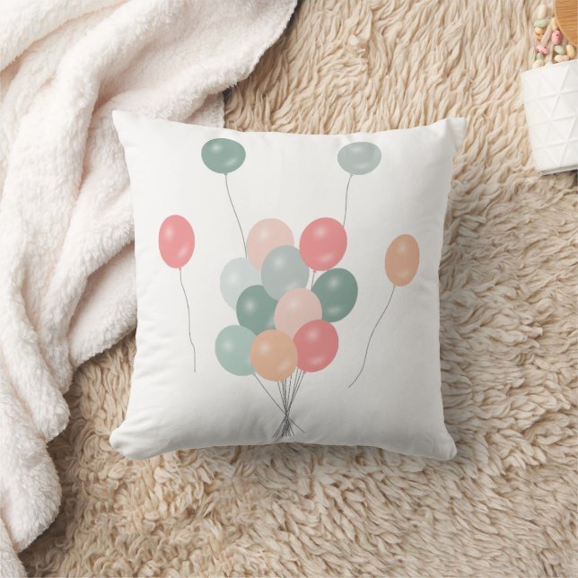 Colorful Pastel Party Balloons  Kissen (Decke)