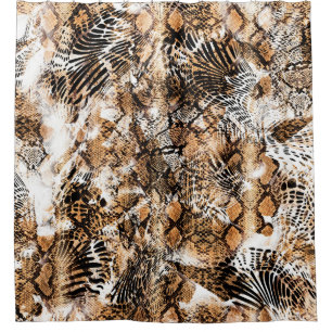 Colorful Pattern Study, Leopard, Zebra, Camouflage Duschvorhang
