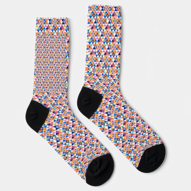 Colorful patterned socks with black heels and toes socken (Rechts)