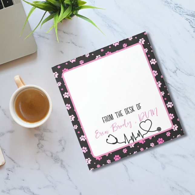 Colorful Paw print veterinarian doctor Notizblock (Von Creator hochgeladen)