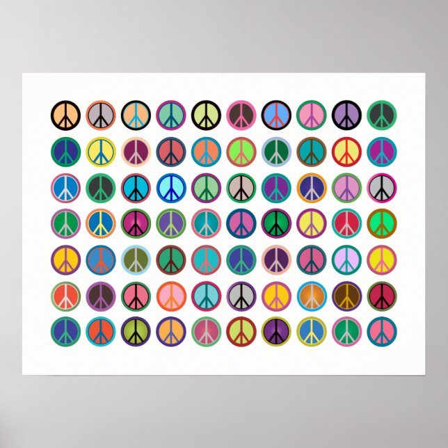 Colorful Peace Symbols Poster (Vorne)