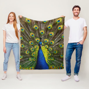 Colorful peacock fleecedecke