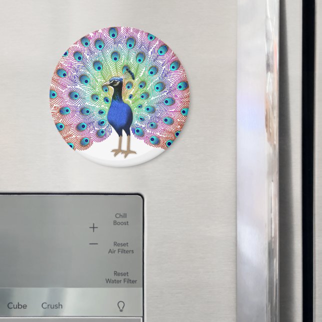 Colorful Peacock Magnet (In Situ (Kühlschrank))