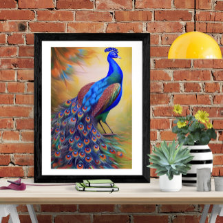 Colorful Peacock Poster