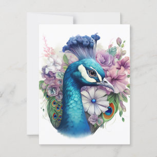 Colorful Peacock Postkarte