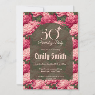 Colorful Peonies Charm Romantic Party Einladung