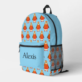Colorful personalized backpack, kids cute penguin bedruckter rucksack