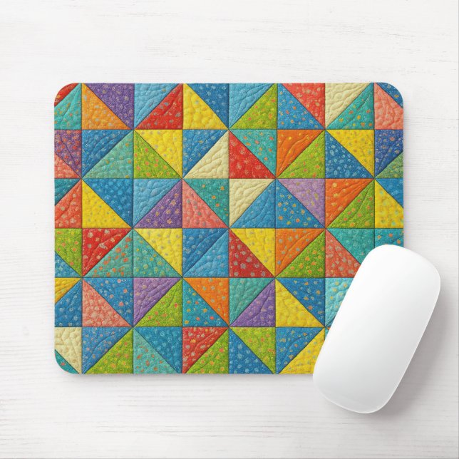 Colorful Pinwheel Quilt Design Mousepad (Mit Mouse)
