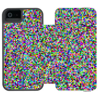 Colorful Pixel Squares Background Pattern Incipio Watson™ iPhone 5 Geldbörsen Hülle