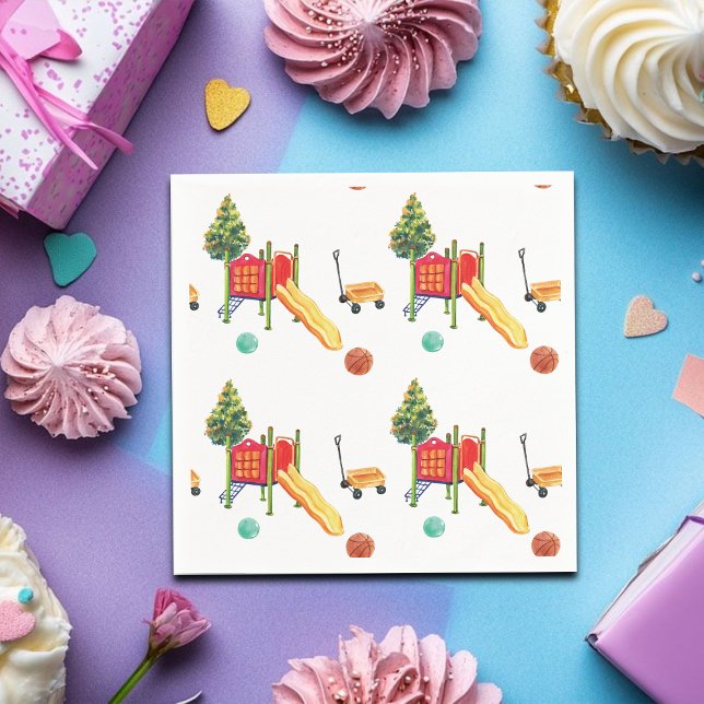 Colorful Playground Birthday Party Serviette (Von Creator hochgeladen)