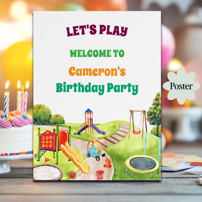 Colorful Playground Birthday Party Welcome Poster (Von Creator hochgeladen)
