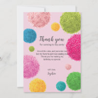 Colorful Pom Birthday Danke Karte