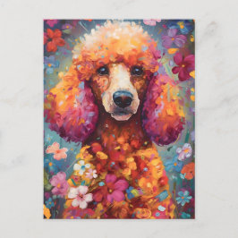 Colorful Poodle Postkarte
