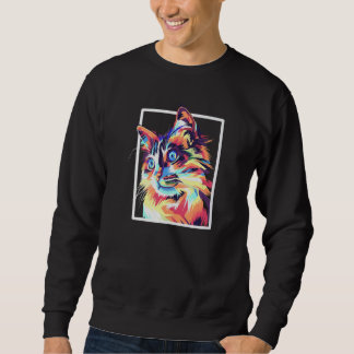 Colorful Pop Maine Coon Cat Sweatshirt