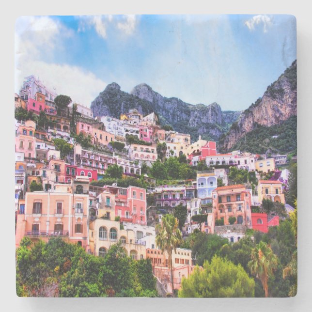 Colorful Positano Italien Stone Untersetzer (Vorderseite)