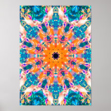 Colorful Psychedelic Dreamy Mandala Poster