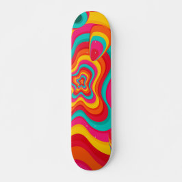 Colorful Psychedelic groovy pattern Skateboard