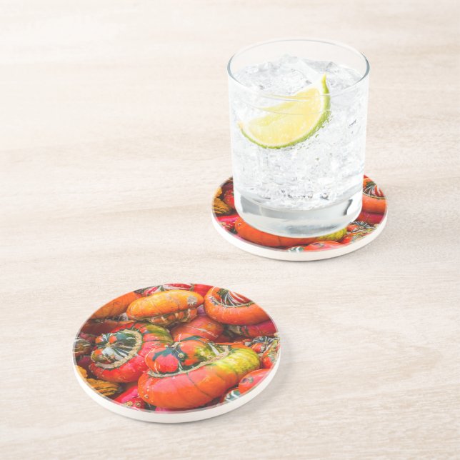 Colorful pumpkins getränkeuntersetzer (Seite)