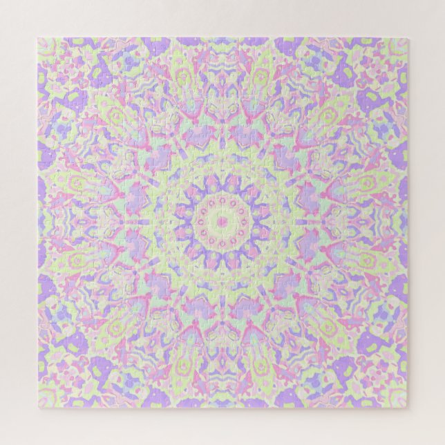 Colorful Quirky Groovy Boho Hippie Retro Mandala (Vertikal)