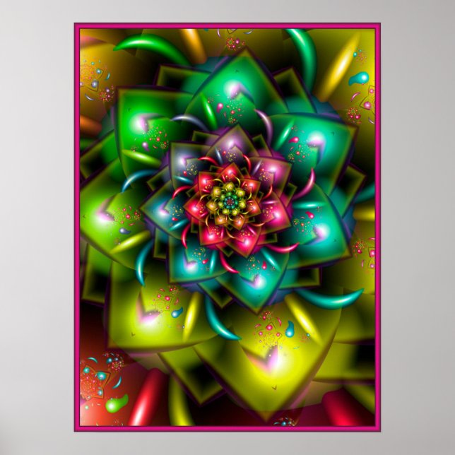 Colorful Rainbow Flower Poster (Vorne)