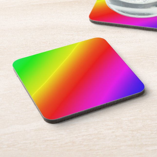 Colorful Rainbow Gradient Diagonal Blend Untersetzer (Linke Seite)