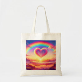 Colorful Rainbow & Heart Tragetasche
