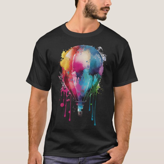 Colorful Rainbow Hot Air Balloon T-Shirt (Vorderseite)