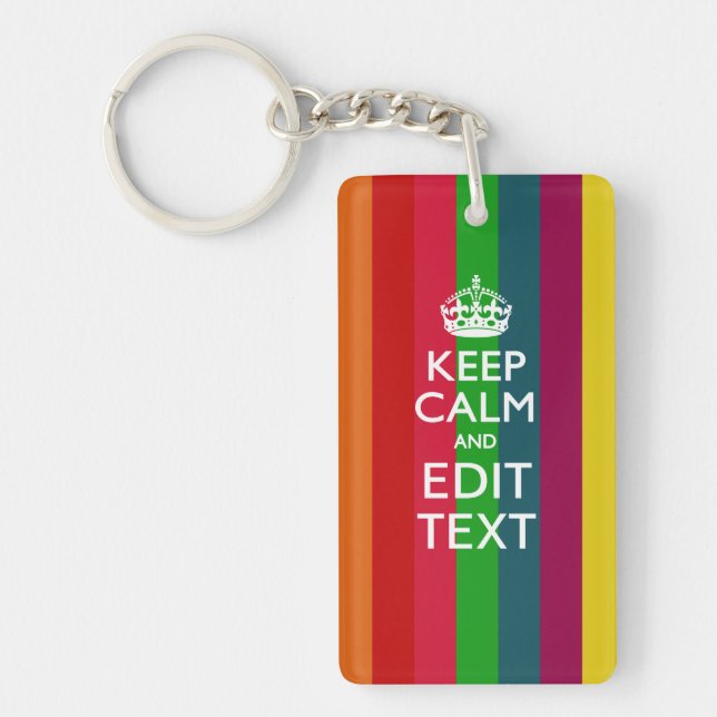 Colorful Rainbow Keep Calm And Your Text Customize (Devant)