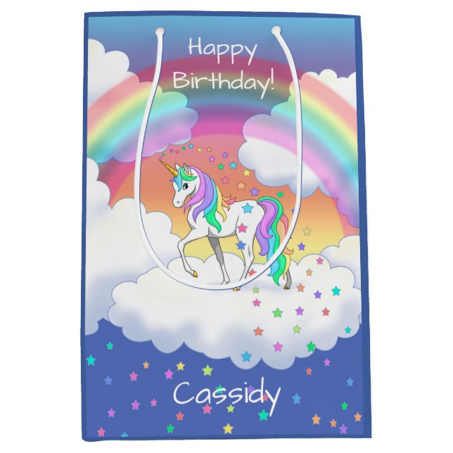 Colorful Rainbow Mittlere Geschenktüte (Vorderseite)