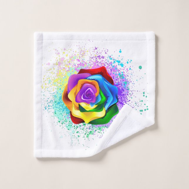 Colorful Rainbow Rose Waschlappen (Waschlappen)