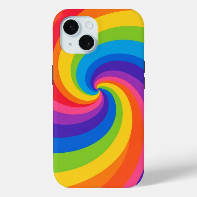 Colorful Rainbow Swirl Abstract Phone Case – Bold  (Rückseite)