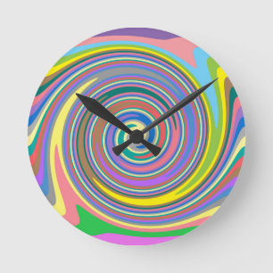Colorful rainbow swirl pattern runde wanduhr