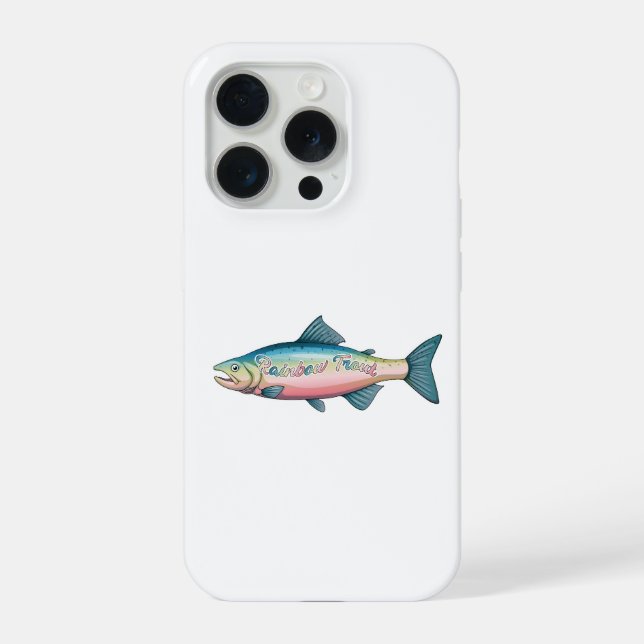 Colorful Rainbow Trout Fishing Gift iPhone 15 Pro Hülle (Rückseite)