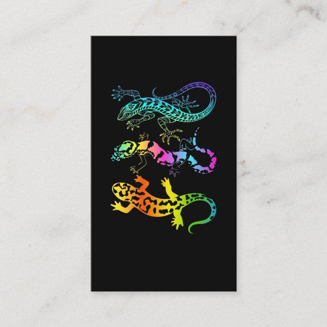 Colorful Reptile Art Gecko Lizard Pastel Visitenkarte (Vorderseite)
