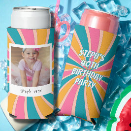 Colorful Retro 40th Birthday Photo  Selters Dosenkühler