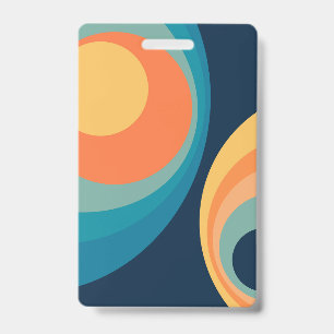 Colorful retro Circles Design Ausweis