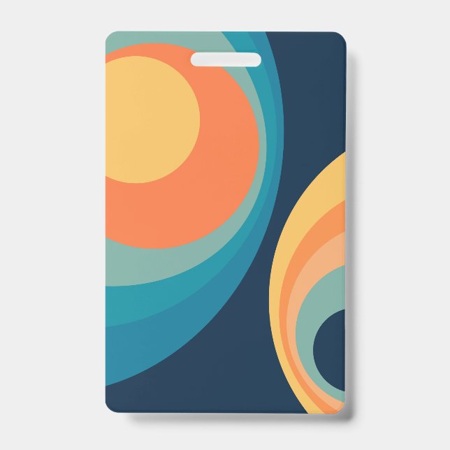 Colorful retro Circles Design Ausweis (Vorderseite)