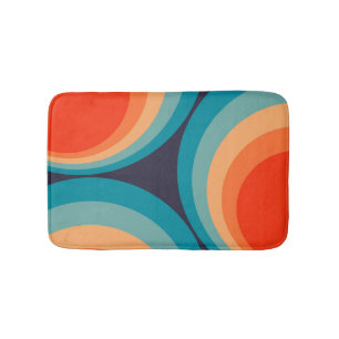 Colorful retro Circles Design Badematte