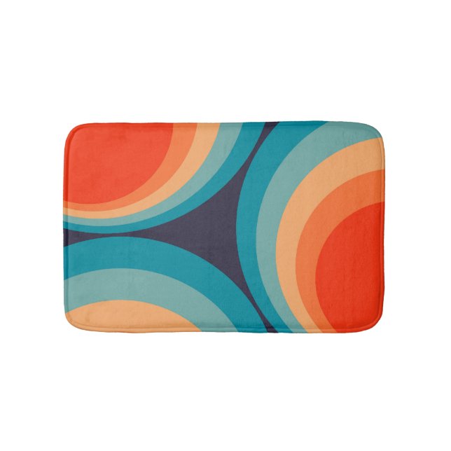 Colorful retro Circles Design Badematte (Vorderseite)