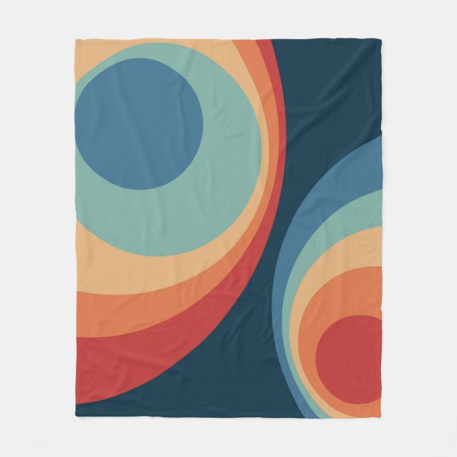 Colorful retro Circles Design Fleecedecke (Vorderseite)